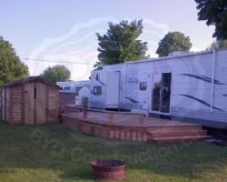 12x22 Cedar Deck made with 2x10 boards planned and routed
8x8 Cedar Shed made with true 2x6 Tongue and Groove boards