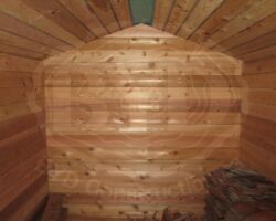The inside True 2x6 Cedar Tongue and Groove boards are the same board as the exterior.