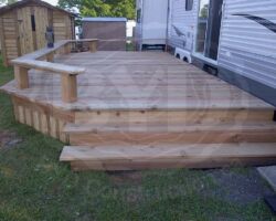 12x22 Cedar Deck made with 2x10 boards planned and routed
8x8 Cedar Shed made with true 2x6 Tongue and Groove boards
