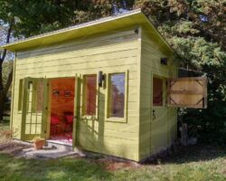 Dutch door on potting shed end